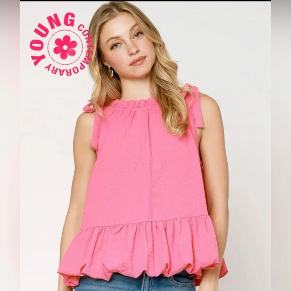 Pink Ruffle Top - Picture 1 of 4